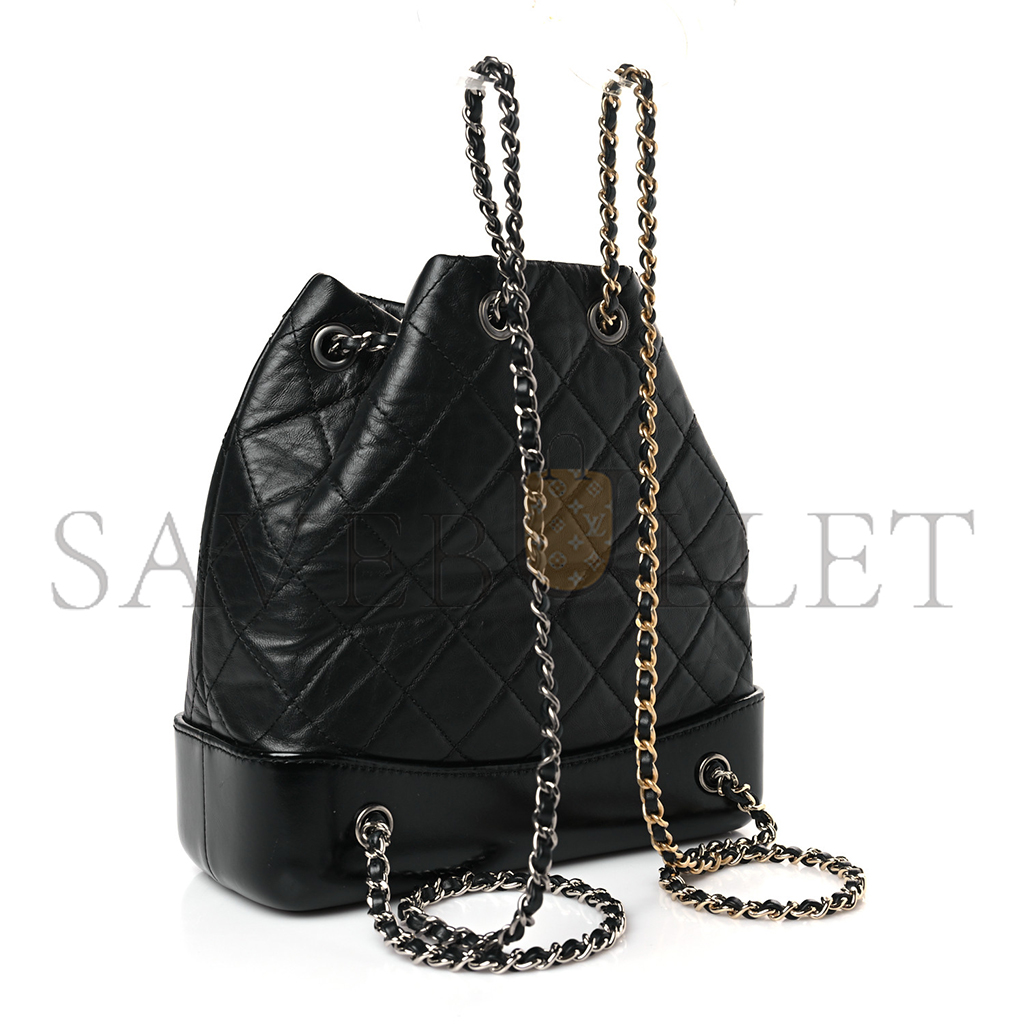 CHANEL MASTER CALFSKIN QUILTED SMALL GABRIELLE BACKPACK BLACK A94485 (23*22.5*10.5cm)